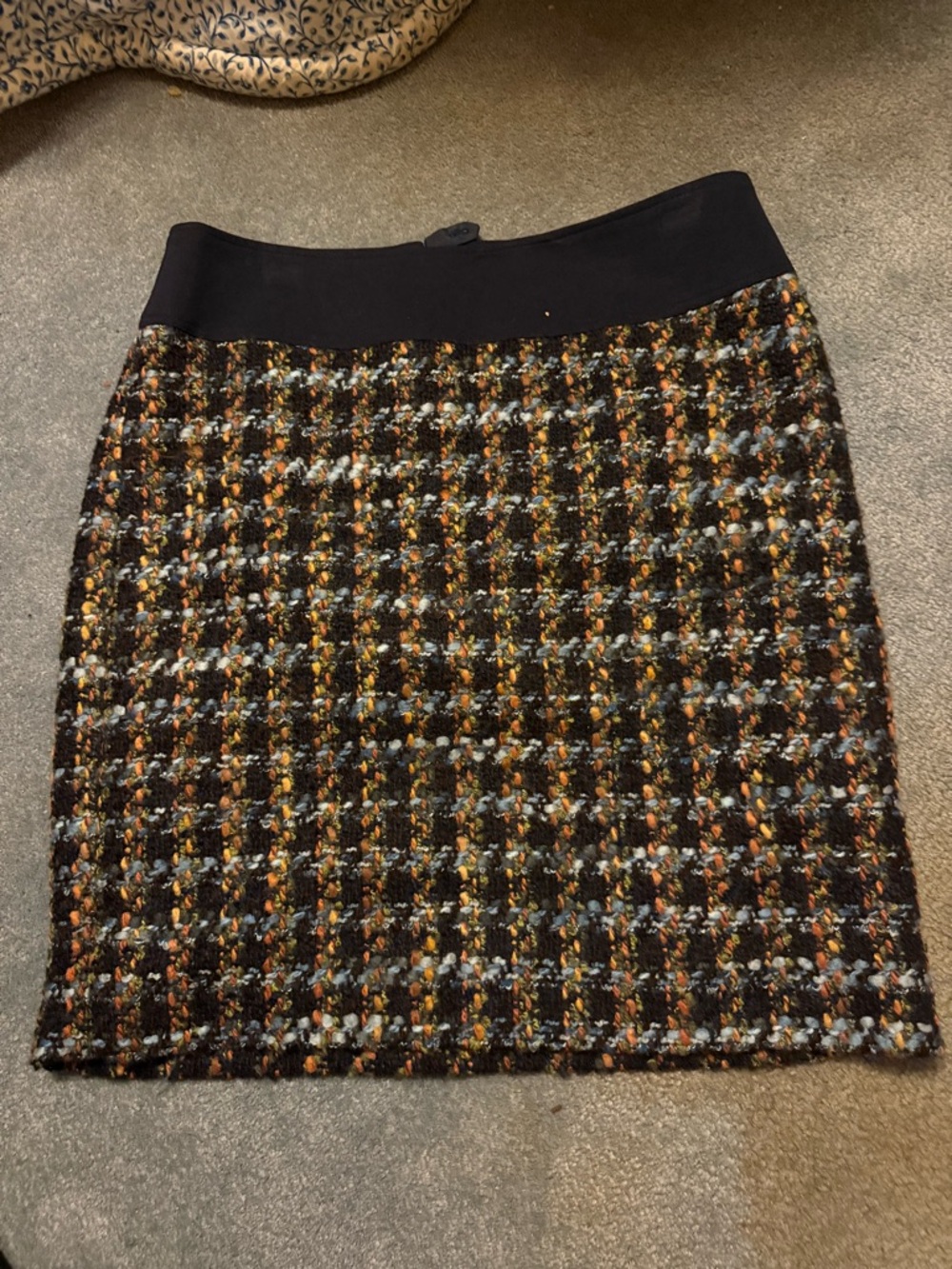 Etcetera Textured Tweed Pencil Skirt in Black-Multicolor